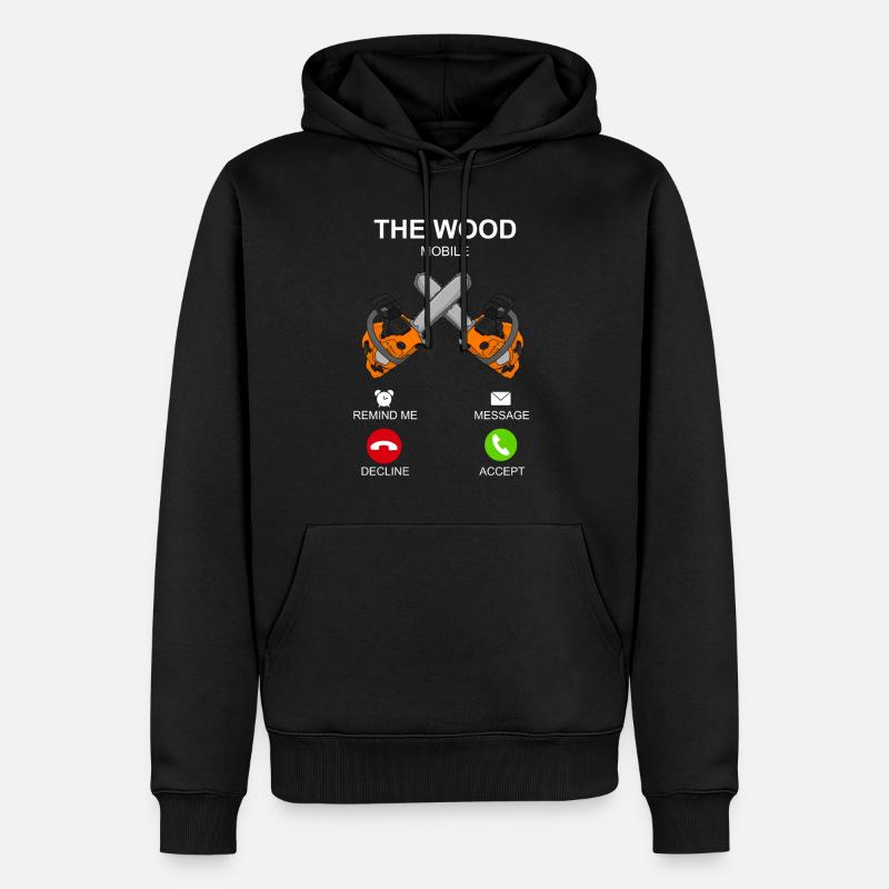 Sciage Tronçonneuse Call Lumberjack - Sweat à capuche Premium bio Homme - noir