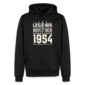 Legends Are Born In November 1954.Gift anniversary - Men’s Premium Organic Hoodie - black - Front - Nico (187cm)
