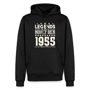 Legends Are Born In November 1955.Gift anniversary - Men’s Premium Organic Hoodie - black - Front - Nico (187cm)