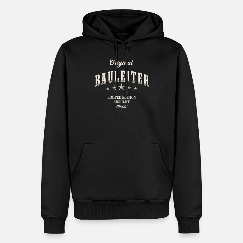 Bauleiter Limited Edition - Männer Premium Bio Hoodie - Schwarz
