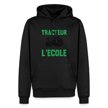 Né pour conduire un tracteur. Cadeau agriculteur. - Sweat à capuche Premium bio Homme - noir - Devant - Nico (187cm)