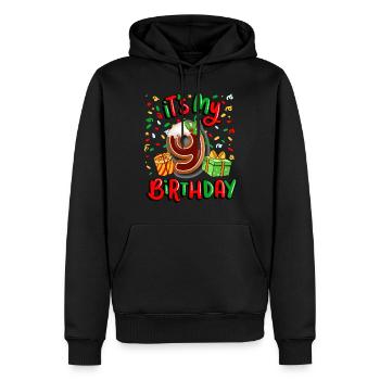 It's my 9th birthday Christmas present 9. - Men’s Premium Organic Hoodie - black - Front - Nico (187cm)