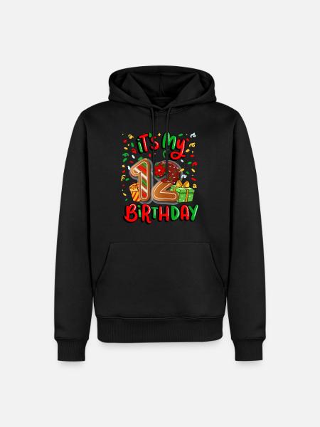 It's my 12 birthday Christmas present 12. - Men’s Premium Organic Hoodie - black