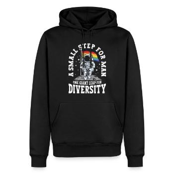 Un petit pas pour l’homme Un grand pas - Sweat à capuche Premium bio Homme - noir - Devant - Nico (187cm)