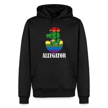 Allygator Hetero-verbündeter Alligator - Männer Premium Bio Hoodie - Schwarz - Vorne - Nico (187cm)