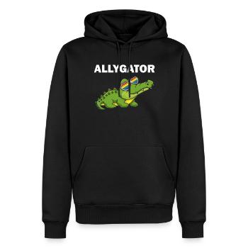 Allygator Alligator hétéro-allié - Sweat à capuche Premium bio Homme - noir - Devant - Nico (187cm)