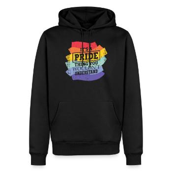 C’est une question de fierté que vous - Sweat à capuche Premium bio Homme - noir - Devant - Nico (187cm)