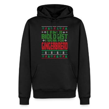 Dicton de Noël du biologiste - Sweat à capuche Premium bio Homme - noir - Devant - Nico (187cm)