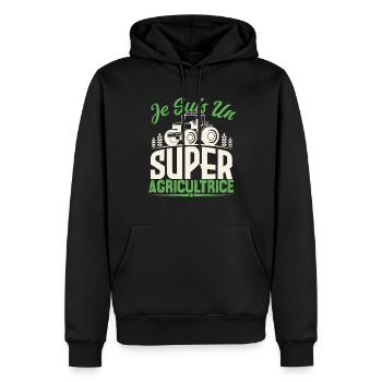 Je suis un super agricultrice. Cadeau agricultrice - Sweat à capuche Premium bio Homme - noir - Devant - Nico (187cm)