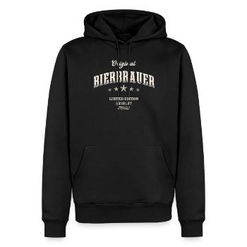 Bierbrauer Limited Edition - Männer Premium Bio Hoodie - Schwarz - Vorne - Nico (187cm)
