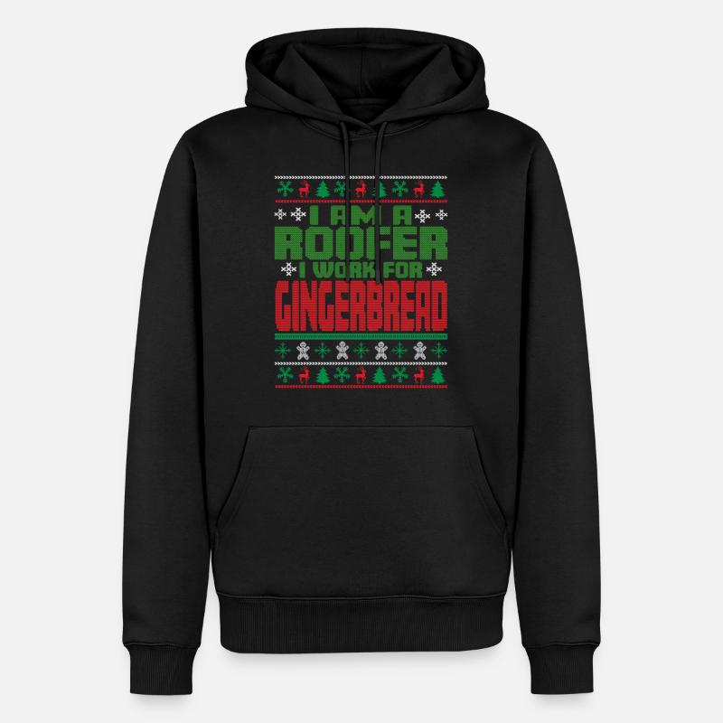 Dachdecker Weihnachten Spruch - Männer Premium Bio Hoodie - Schwarz