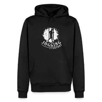 Jogging quotidien Fitness Sport Running - Sweat à capuche Premium bio Homme - noir - Devant - Nico (187cm)