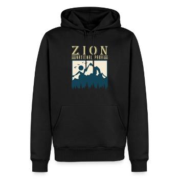 Zion National Park Utah Wandern Camping Outdoor - Männer Premium Bio Hoodie - Schwarz - Vorne - Nico (187cm)