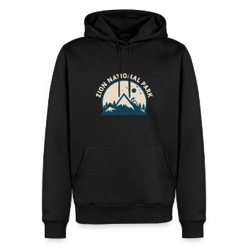 Zion National Park Utah Wandern Camping Outdoor - Männer Premium Bio Hoodie - Schwarz - Vorne - Nico (187cm)