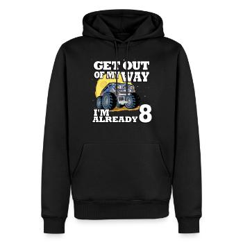 Geh Mir Aus Dem Weg Ich Bin Schon 8 Truck 8. - Männer Premium Bio Hoodie - Schwarz - Vorne - Nico (187cm)