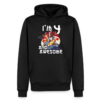 J’ai 4 ans et super carpe japonaise koi - Sweat à capuche Premium bio Homme - noir - Devant - Nico (187cm)
