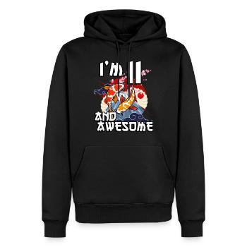 J’ai 11 ans et super carpe japonaise koi - Sweat à capuche Premium bio Homme - noir - Devant - Nico (187cm)