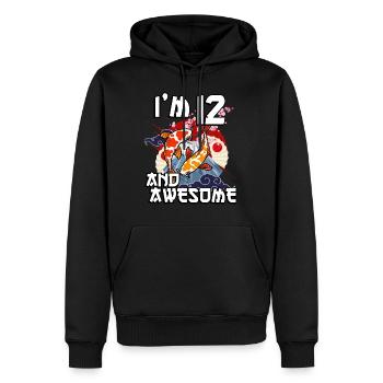 Ich Bin 12 Und Awesome Japanischer Karpfen Koi - Männer Premium Bio Hoodie - Schwarz - Vorne - Nico (187cm)