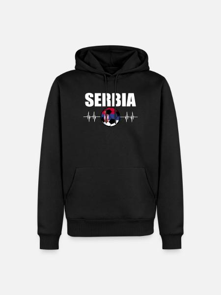 Serbia Football - Men’s Premium Organic Hoodie - black