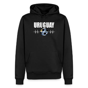Uruguay Fußball - Männer Premium Bio Hoodie - Schwarz - Vorne - Nico (187cm)