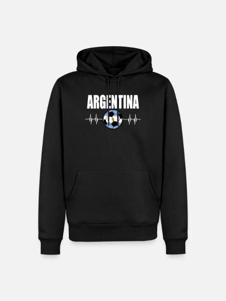 ARGENTINIEN Fußball - Männer Premium Bio Hoodie - Schwarz