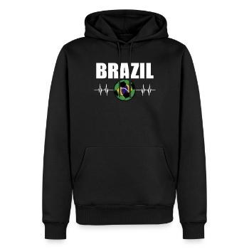 Brésil Football - Sweat à capuche Premium bio Homme - noir - Devant - Nico (187cm)