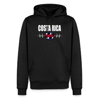 Costa Rica Football - Sweat à capuche Premium bio Homme - noir - Devant - Nico (187cm)