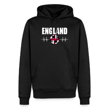 Angleterre de football - Sweat à capuche Premium bio Homme - noir - Devant - Nico (187cm)
