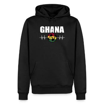 Ghana Fußball - Männer Premium Bio Hoodie - Schwarz - Vorne - Nico (187cm)