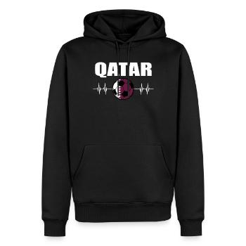Katar Fußball - Männer Premium Bio Hoodie - Schwarz - Vorne - Nico (187cm)