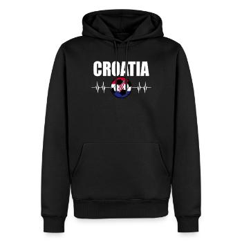 Croatia Football - Men’s Premium Organic Hoodie - black - Front - Nico (187cm)