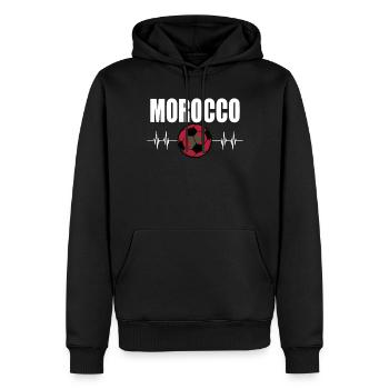 Maroc Football - Sweat à capuche Premium bio Homme - noir - Devant - Nico (187cm)