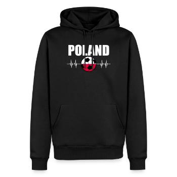 Pologne Football - Sweat à capuche Premium bio Homme - noir - Devant - Nico (187cm)