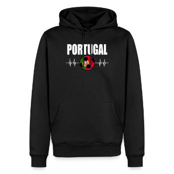 Portugal Football - Sweat à capuche Premium bio Homme - noir - Devant - Nico (187cm)