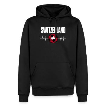 Schweiz Fußball - Männer Premium Bio Hoodie - Schwarz - Vorne - Nico (187cm)