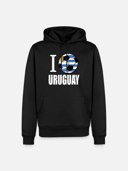 Uruguay Fußball - Männer Premium Bio Hoodie - Schwarz