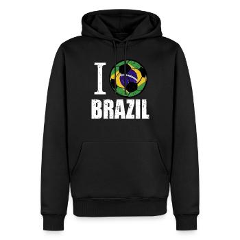 Brésil Football - Sweat à capuche Premium bio Homme - noir - Devant - Nico (187cm)