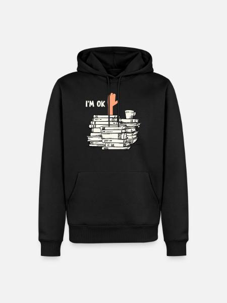 Read books - Men’s Premium Organic Hoodie - black