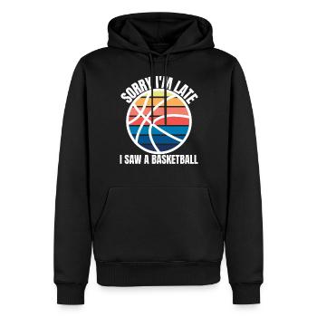 Drôle de joueur de basket-ball - Sweat à capuche Premium bio Homme - noir - Devant - Nico (187cm)