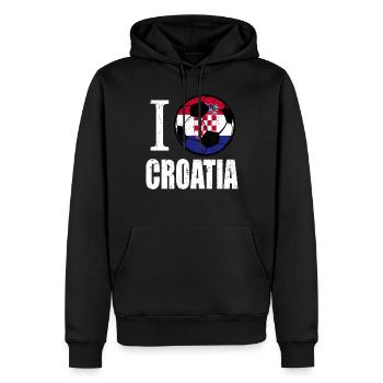 Croatia Football - Men’s Premium Organic Hoodie - black - Front - Nico (187cm)