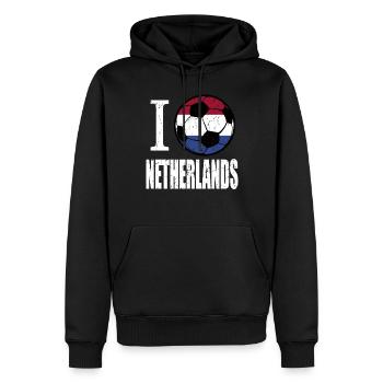 Pays-Bas de football - Sweat à capuche Premium bio Homme - noir - Devant - Nico (187cm)