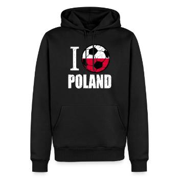 Pologne Football - Sweat à capuche Premium bio Homme - noir - Devant - Nico (187cm)
