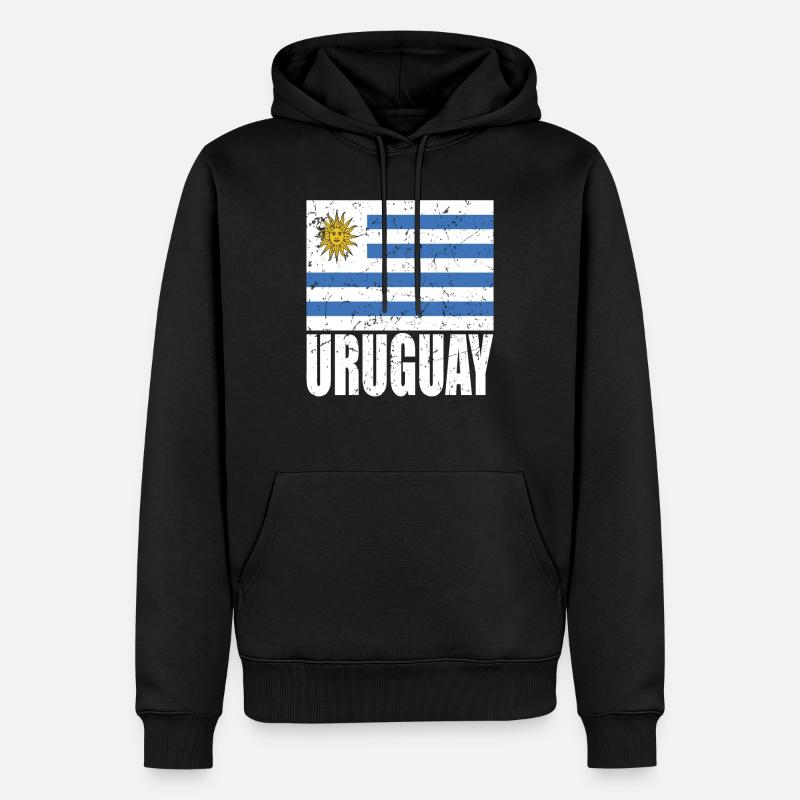 Drapeau de l’Uruguay - Sweat à capuche Premium bio Homme - noir