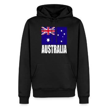 Drapeau de l’Australie - Sweat à capuche Premium bio Homme - noir - Devant - Nico (187cm)