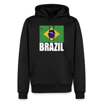 Drapeau du Brésil - Sweat à capuche Premium bio Homme - noir - Devant - Nico (187cm)