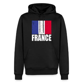 Frankreich Fahne - Männer Premium Bio Hoodie - Schwarz - Vorne - Nico (187cm)