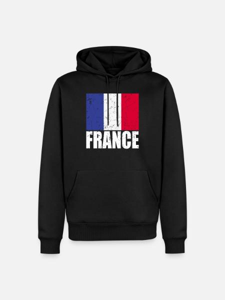 Français drapeau - Sweat à capuche Premium bio Homme - noir
