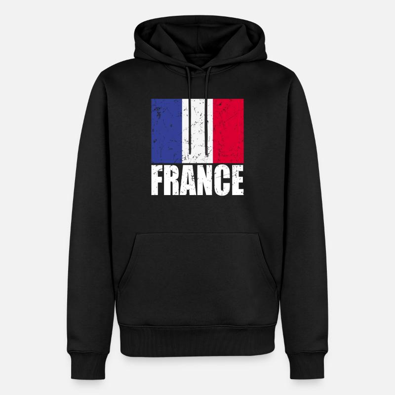 Français drapeau - Sweat à capuche Premium bio Homme - noir