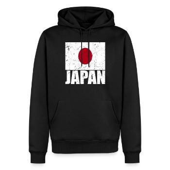 Drapeau du Japon - Sweat à capuche Premium bio Homme - noir - Devant - Nico (187cm)