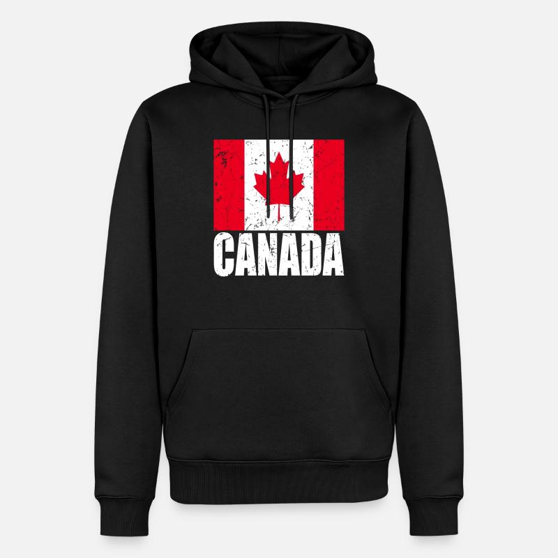 Drapeau du Canada - Sweat à capuche Premium bio Homme - noir